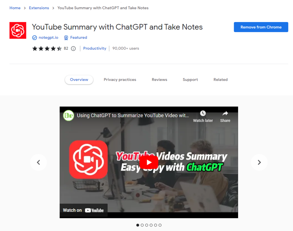 YouTube Summary with ChatGPT and Take Notes